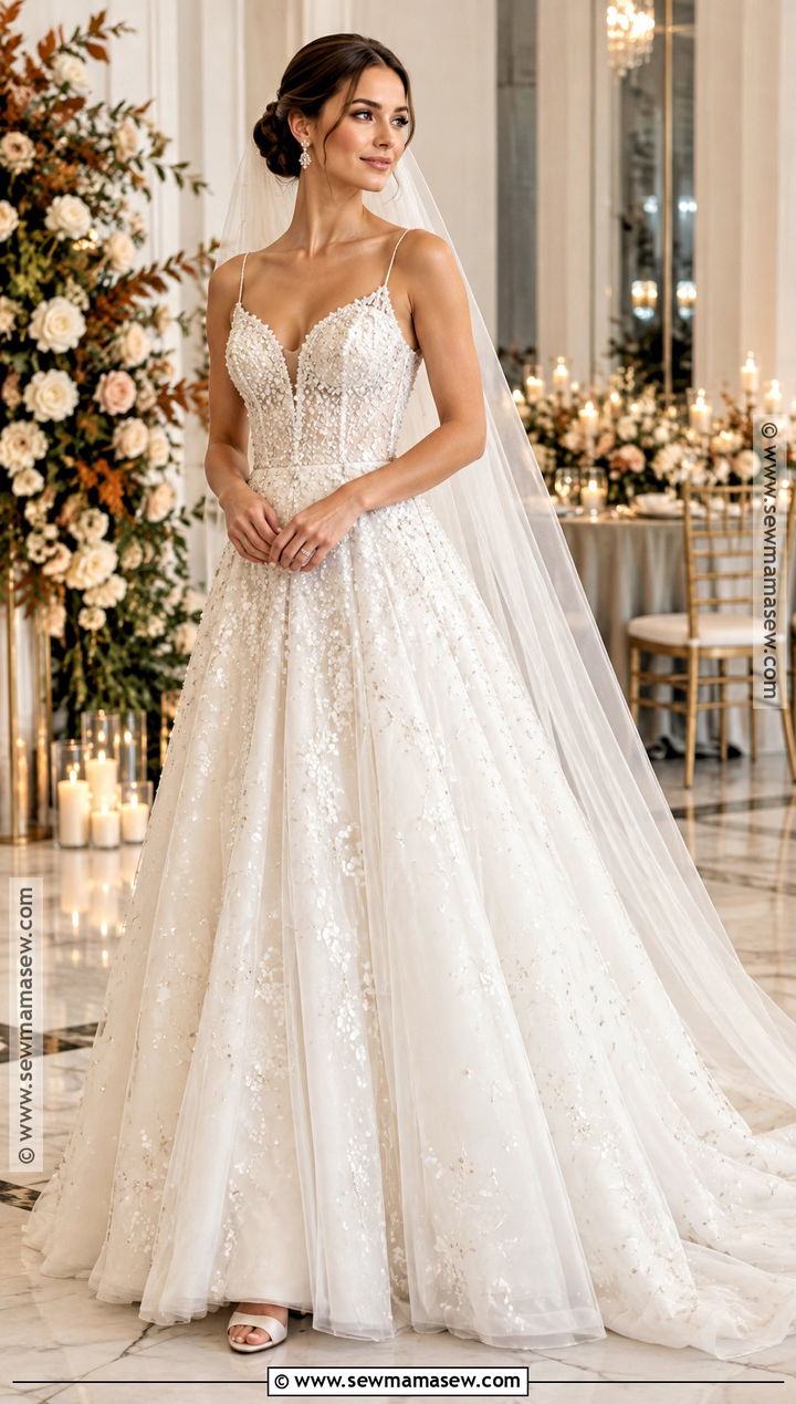 Beaded A Line Wedding Dress - 15 Fall A Line Wedding Dress Ideas
