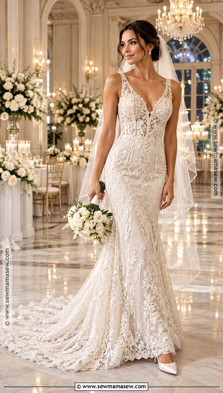 Beaded Lace Fit And Flare Wedding Dress - 15 2026 Fall Wedding Dresses
