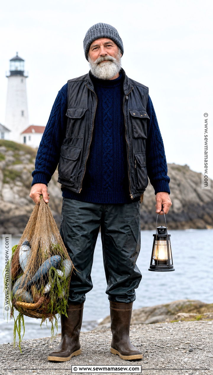 Bearded Fisherman Costume With Knit Sweater - 35 Fisherman Costume Ideas