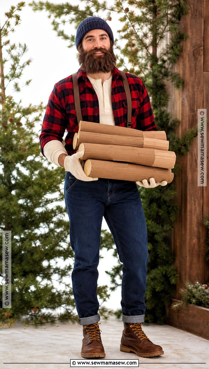 Bearded Lumberjack Costume With Suspenders - 30 halloween male costumes