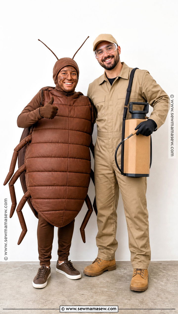 Bed Bug And Exterminator Couple Costume - 30 Bed Bug Halloween Costume Ideas
