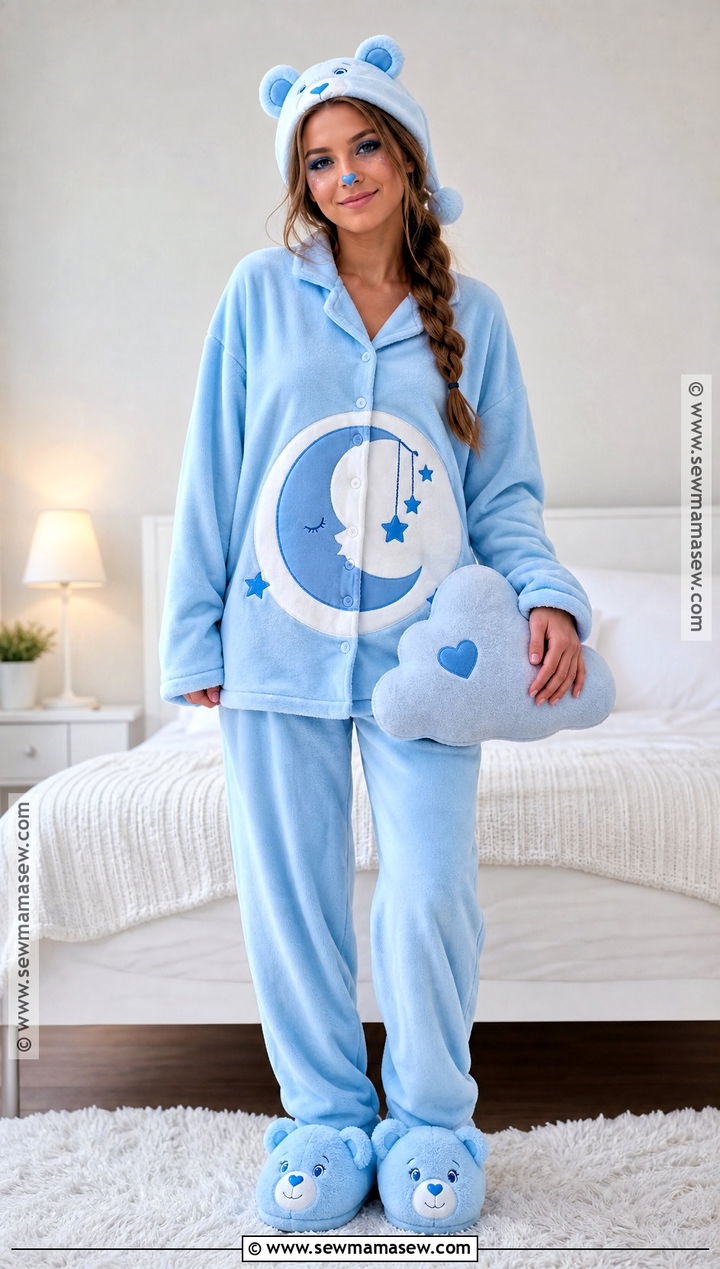 Bedtime Bear Costume With Blue Pajama Set - 30 Carebear Costume Ideas for Women