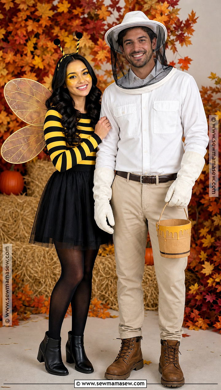 Bee And Beekeeper Costume - 50 couples halloween costume ideas