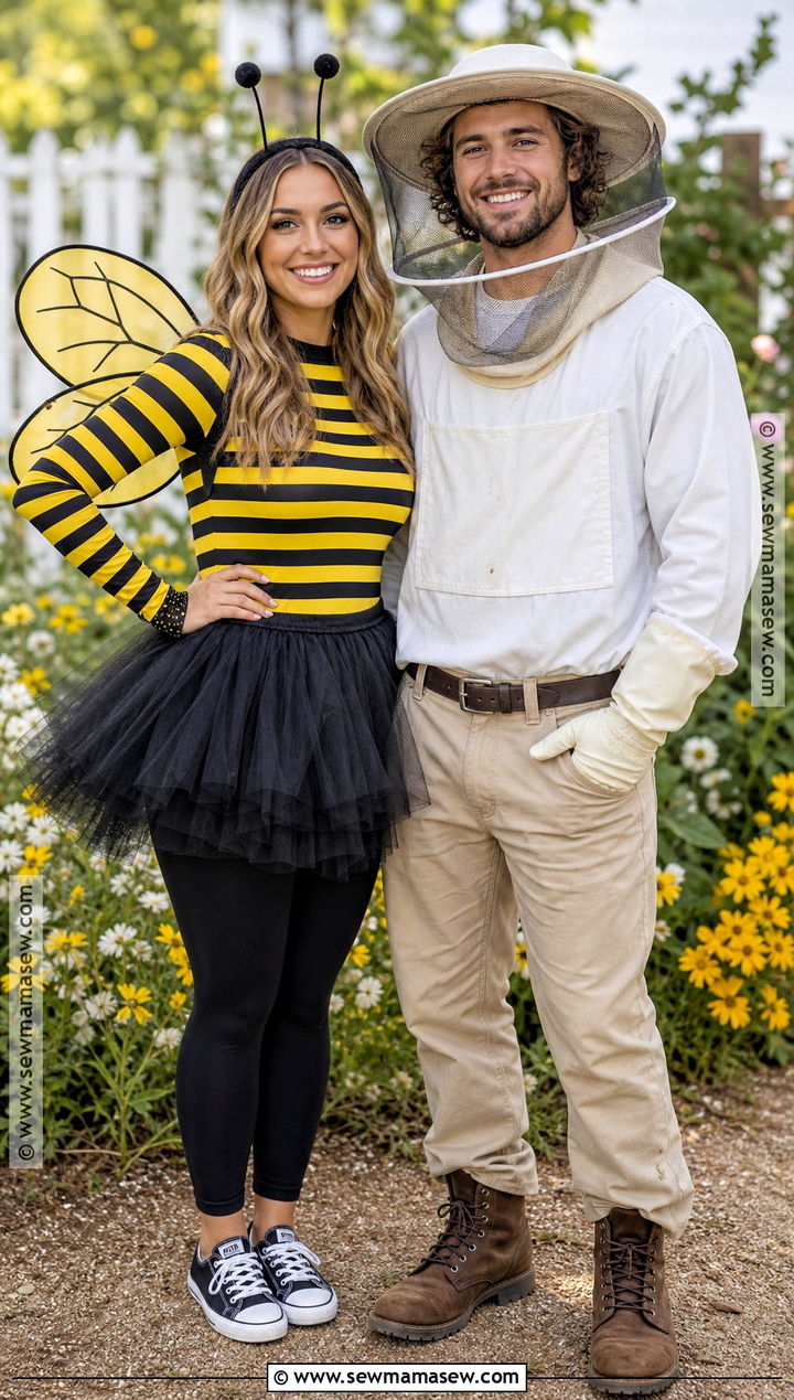 Bee And Beekeeper Costume For Two - 40 halloween costumes last minute