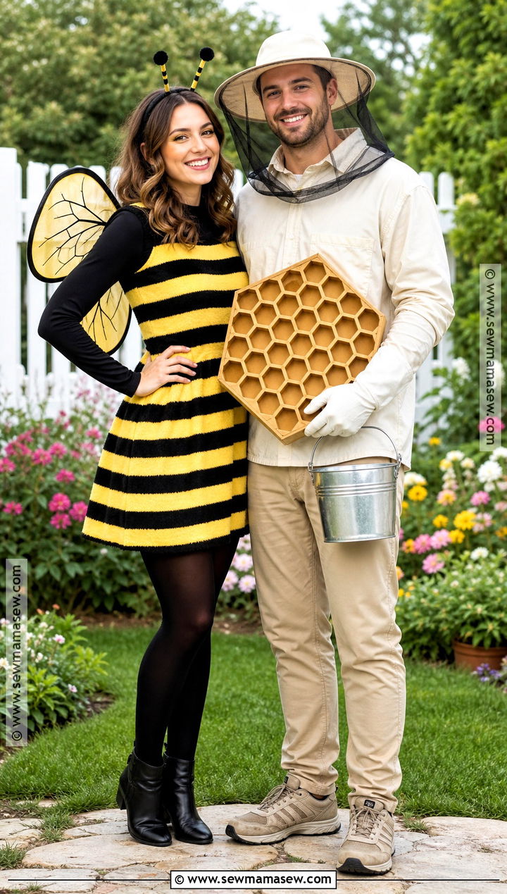 Bee And Beekeeper Couple Costume - 30 Unique Couples Halloween Costume Ideas Funny