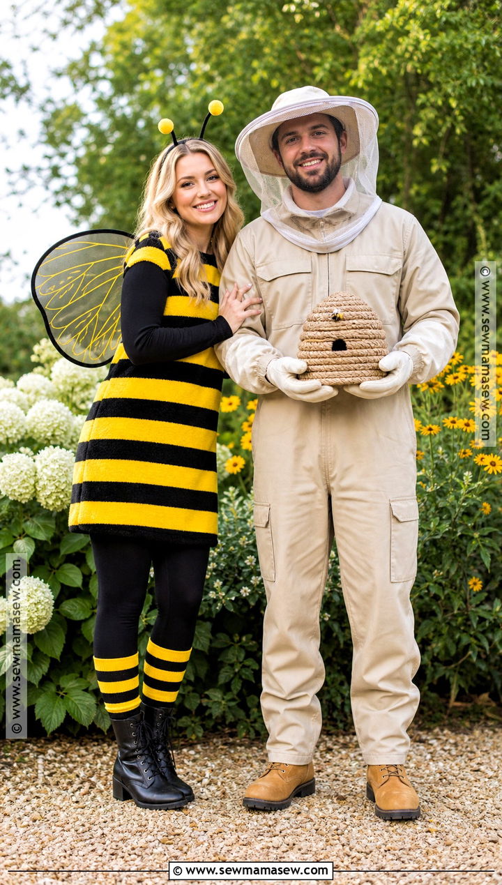 Bee And Beekeeper Couple Costume - 35 clever couples halloween costumes