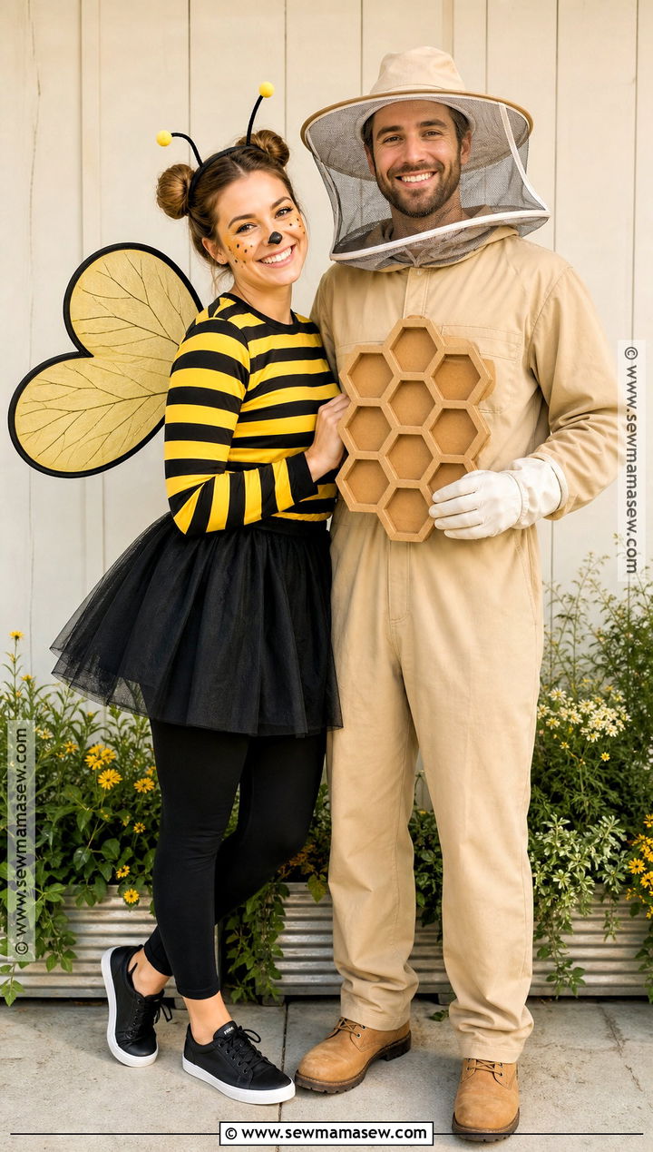 Bee And Beekeeper Couple Costume - 35 funny halloween costume ideas