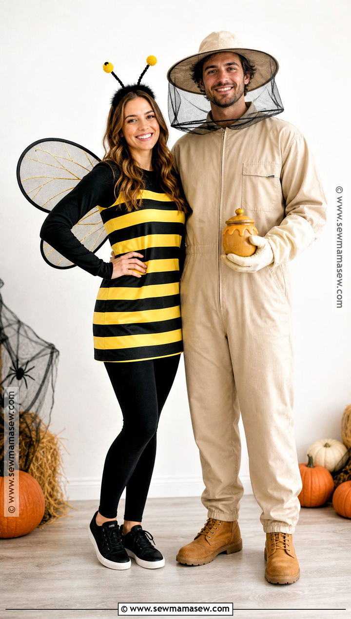 Bee And Beekeeper Couple Costume - 35 funny halloween costumes for couples