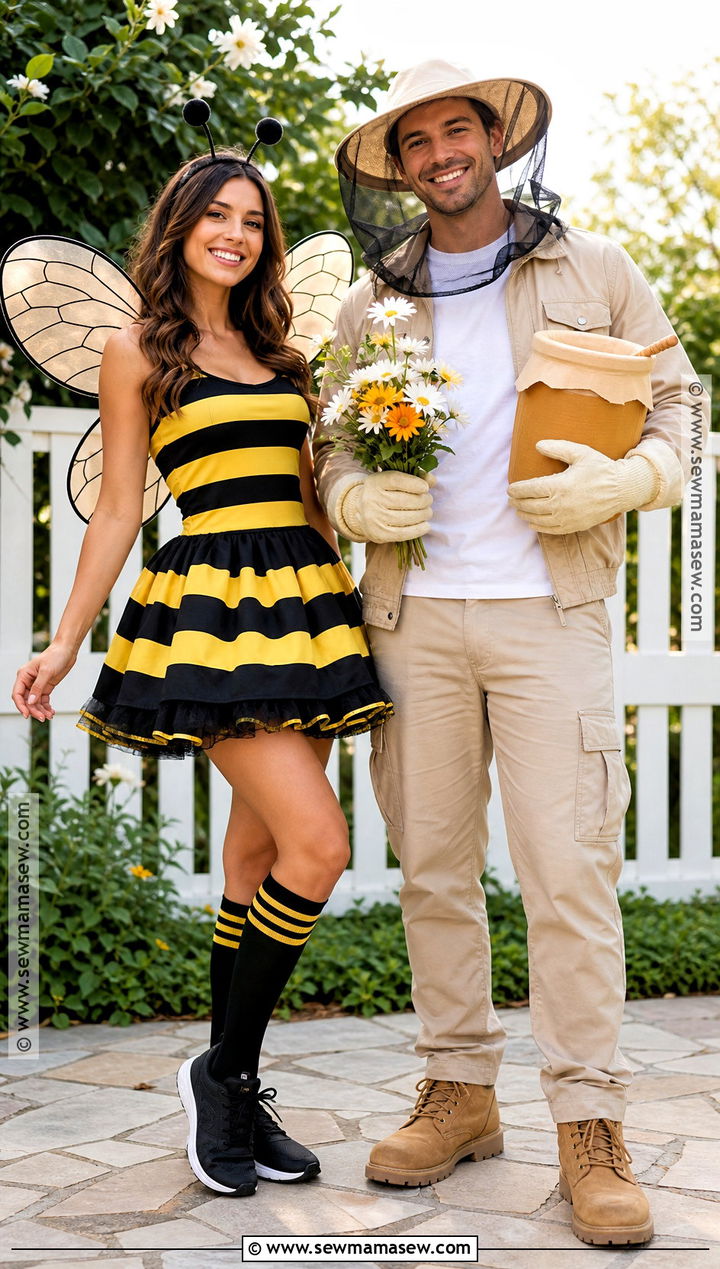 Bee And Beekeeper Couple Costume - 40 couple costume ideas