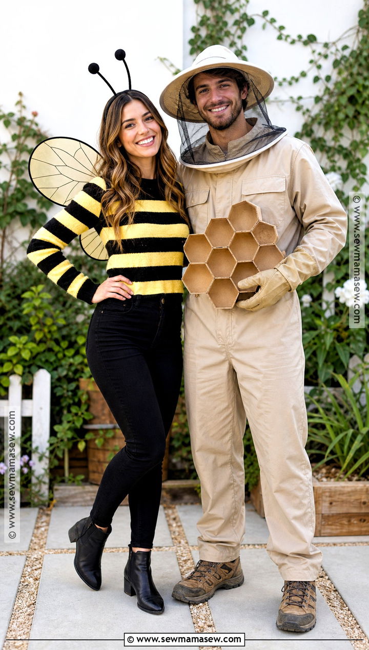 Bee And Beekeeper Couple Costume - 40 easy couple costumes