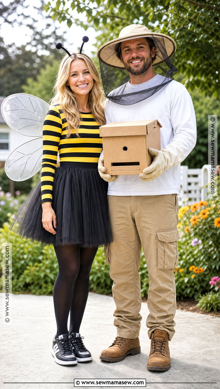 Bee And Beekeeper Couple Outfit - 30 Couples Halloween Outfits