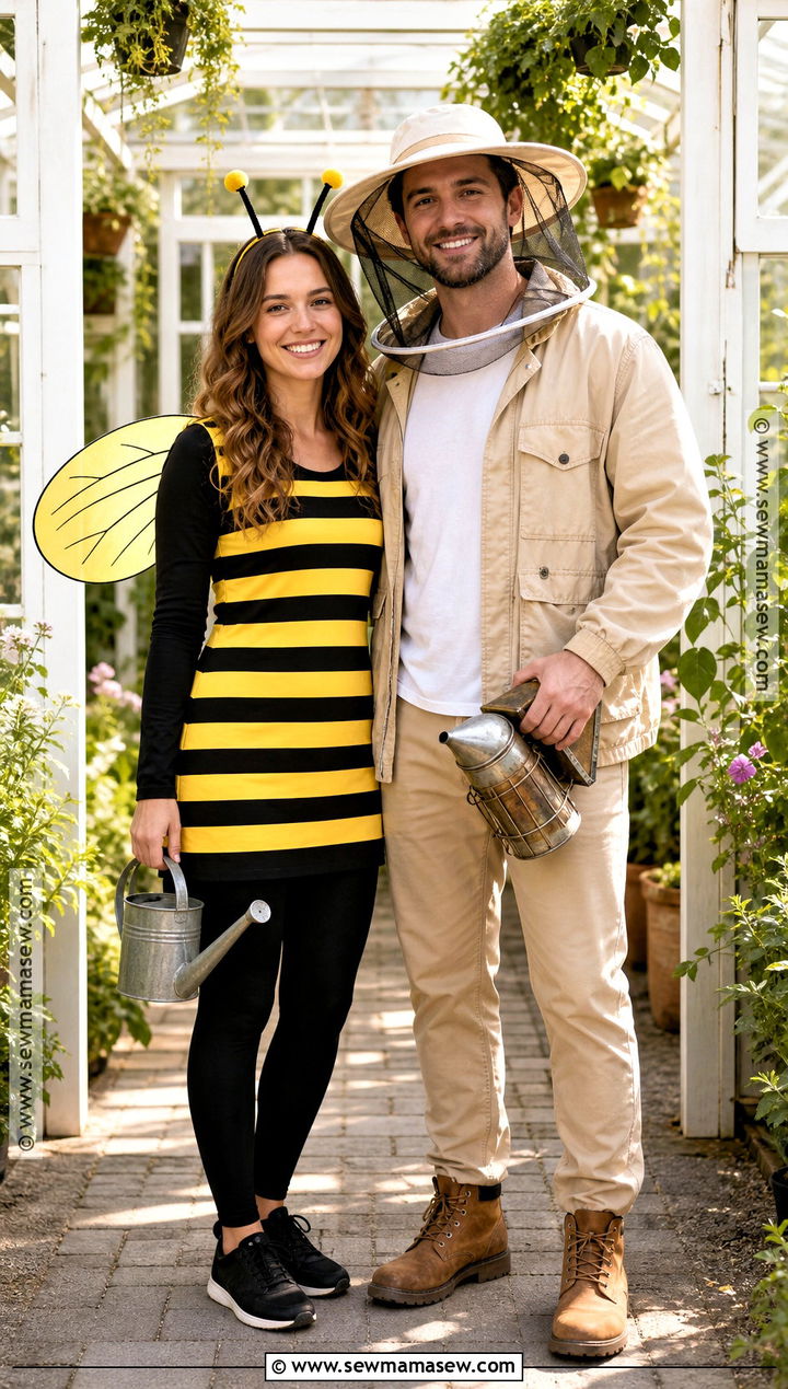 Bee And Beekeeper Couples Costume - 40 Simple Couples Halloween Costume Ideas