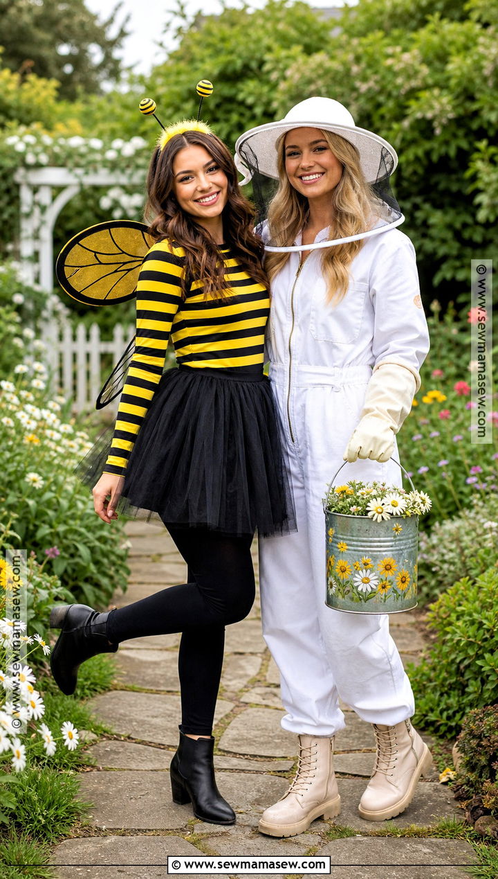 Bee And Beekeeper Duo Costume - 30 halloween costumes duo for women