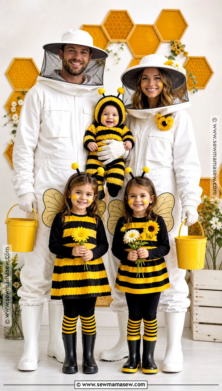 Bee And Beekeeper Family Costume - 50 family halloween costumes