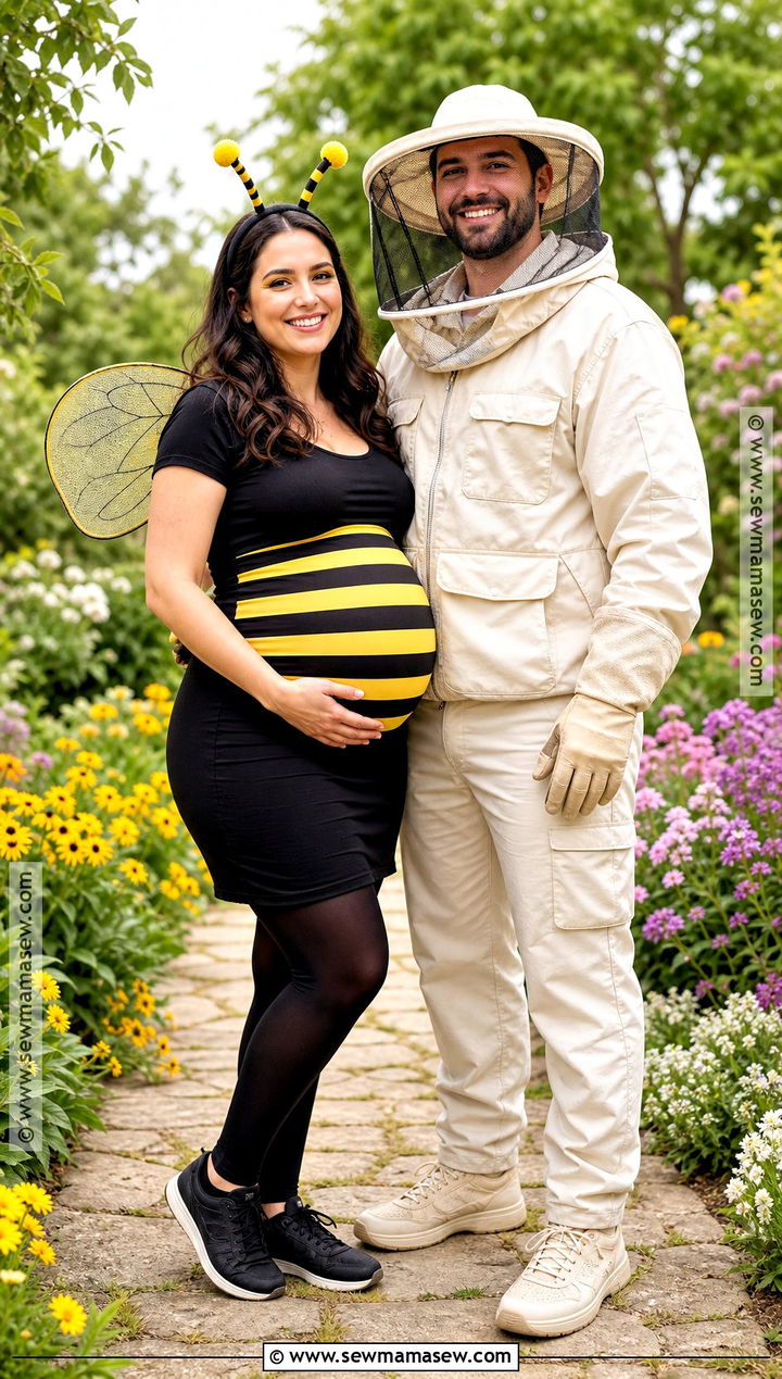 Bee And Beekeeper Maternity Couple Costume - 30 maternity halloween costumes