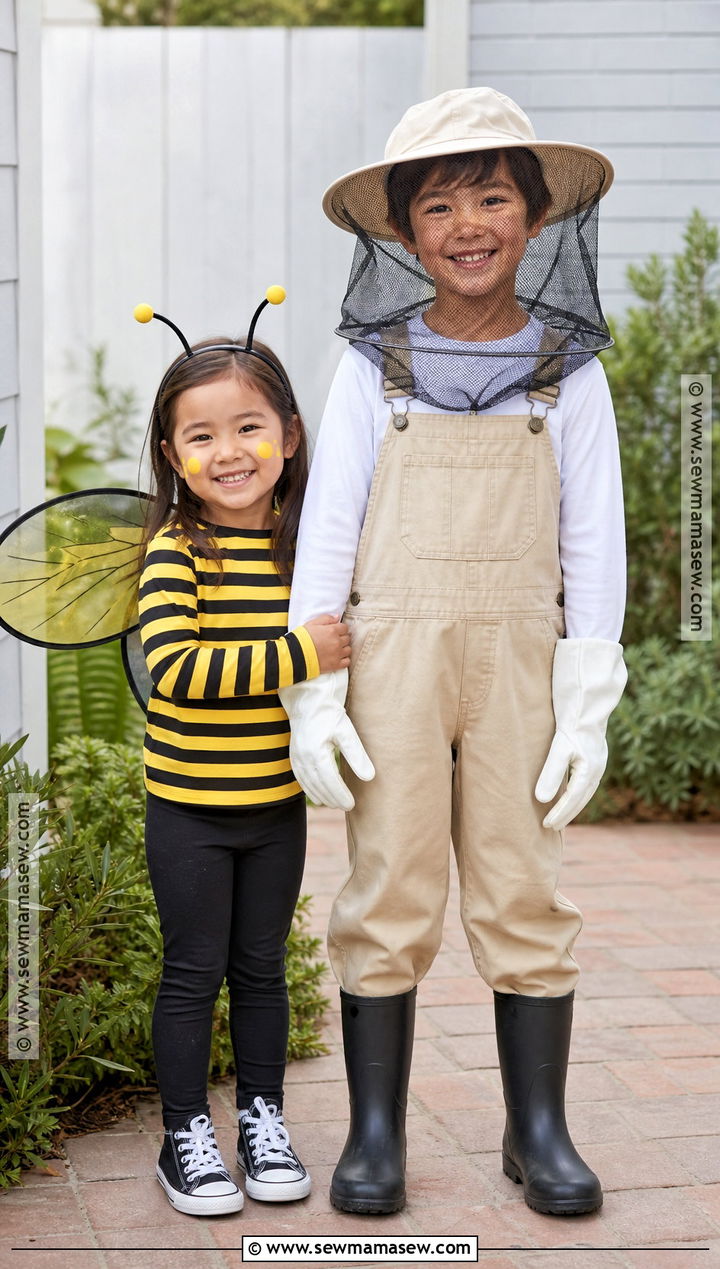 Bee And Beekeeper Sibling Costume - 40 sibling halloween costumes