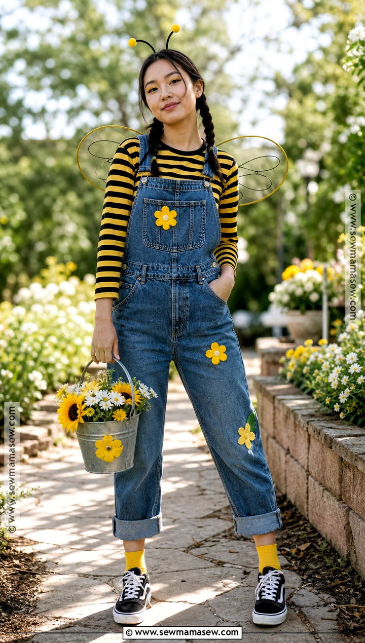 Bee Costume With Denim Overalls - 30 bee costume women's ideas