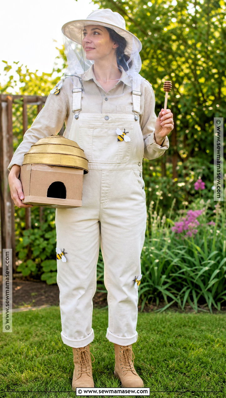 Beekeeper Costume With Neutral Clothes - 35 Halloween Costumes Easy Last Minute