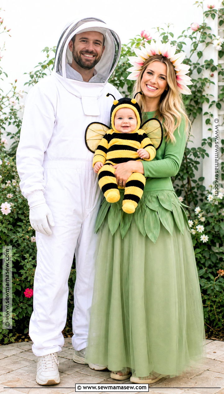 Beekeeper Family And Baby Bee Costume - 40 family costumes with for babies