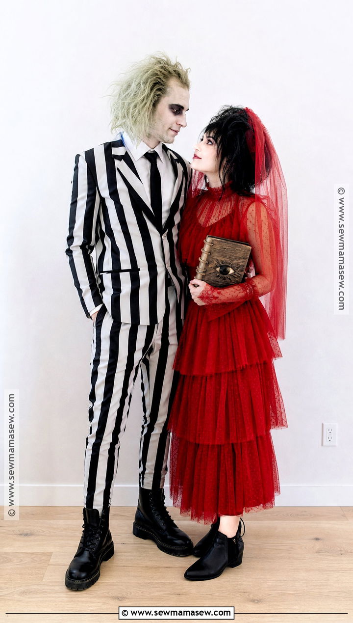 Beetlejuice And Lydia Costume - 30 best couples costumes creative