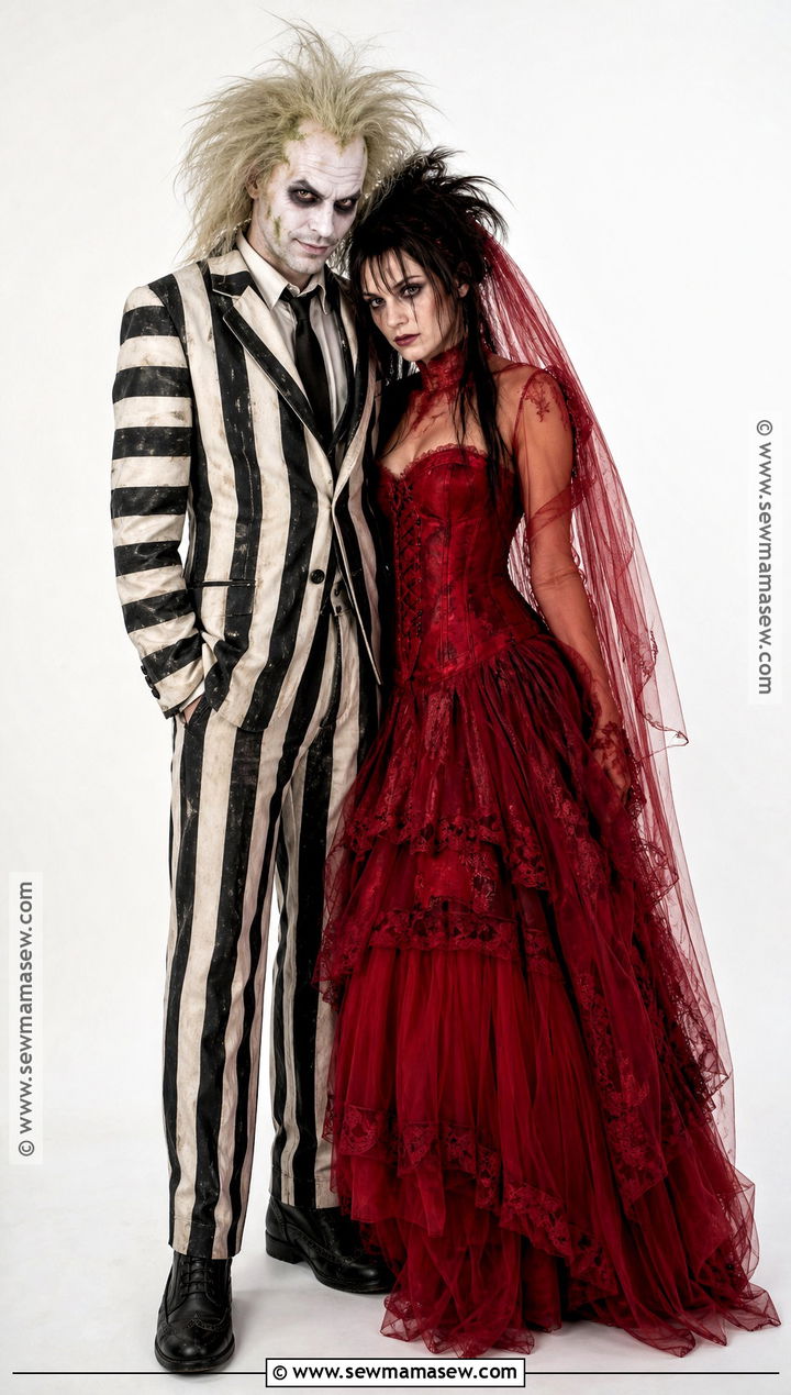Beetlejuice And Lydia Costume - 40 halloween costumes for 2