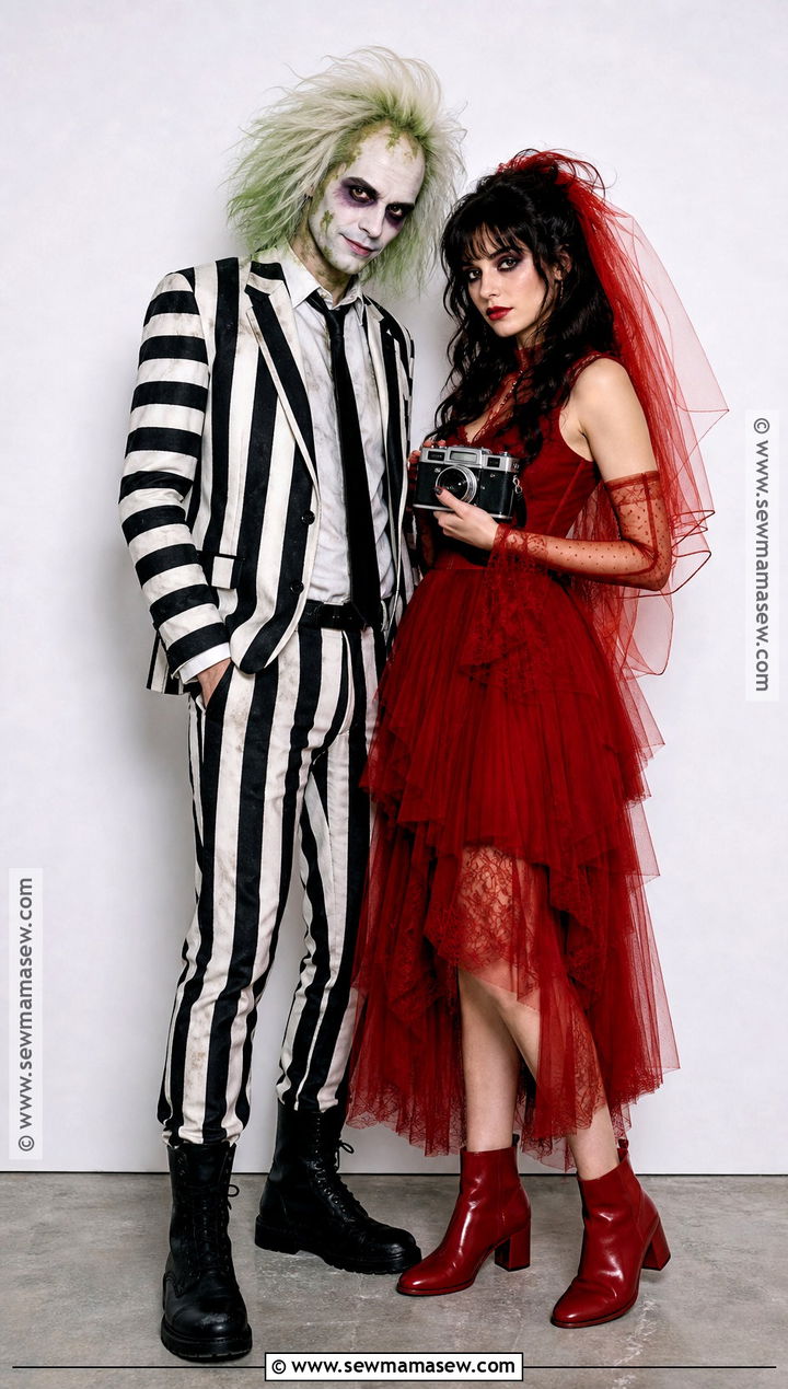 Beetlejuice And Lydia Costume - 40 halloween costumes for two
