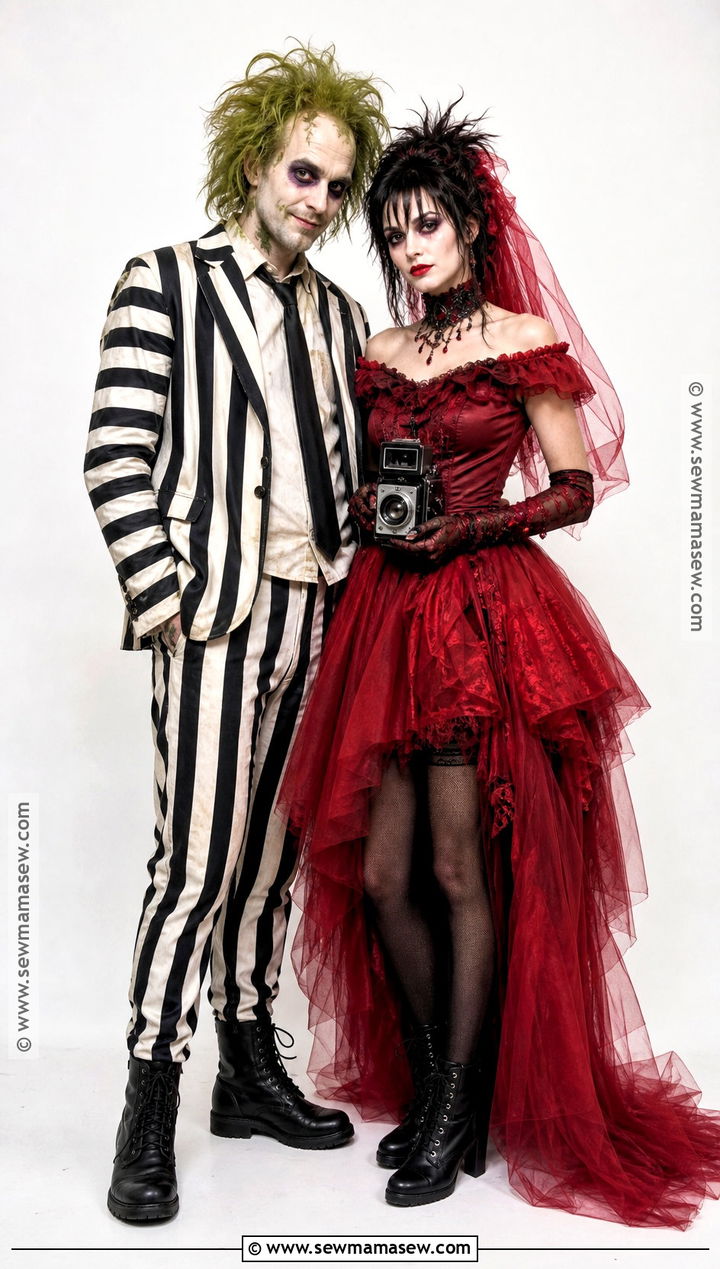 Beetlejuice And Lydia Couple Costume - 30 couples costumes ideas