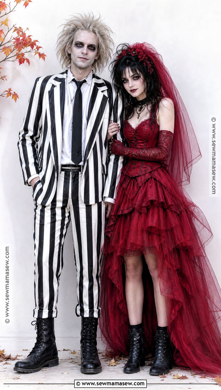 Beetlejuice And Lydia Couple Costume - 50 couple halloween costumes