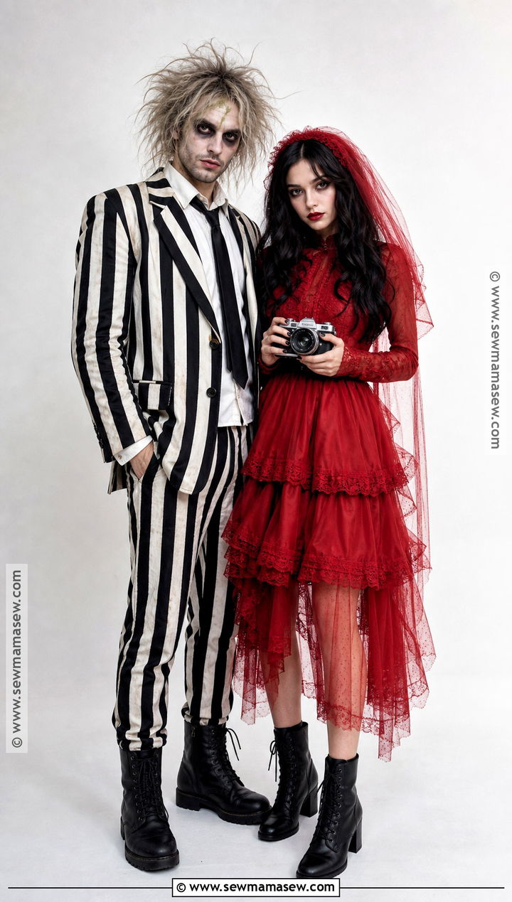 Beetlejuice And Lydia Couple Costume - 35 easy couples costume ideas
