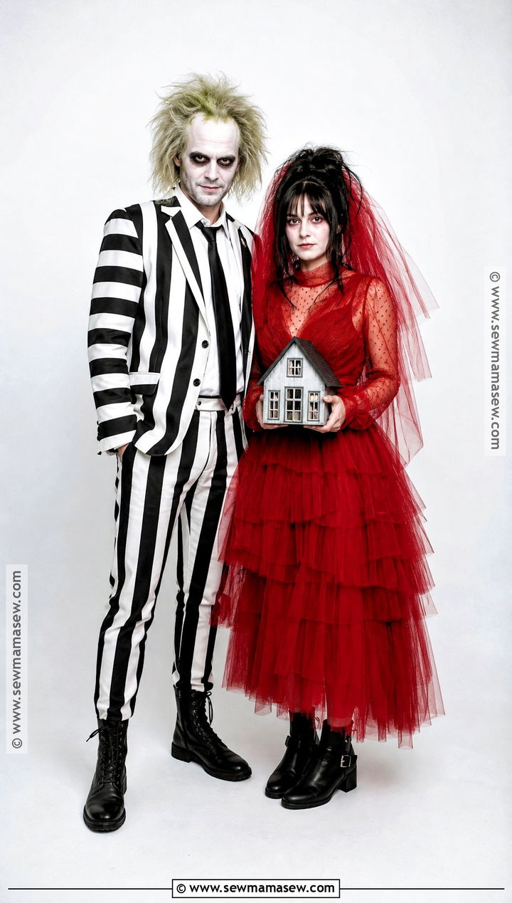 Beetlejuice And Lydia Couple Costume - 40 couple costume ideas