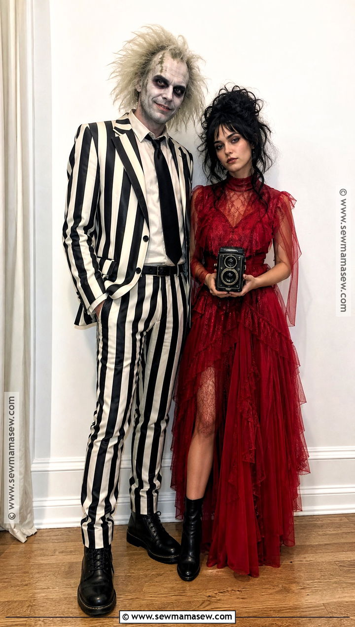 Beetlejuice And Lydia Couple Costume - 45 duo halloween costumes for couples