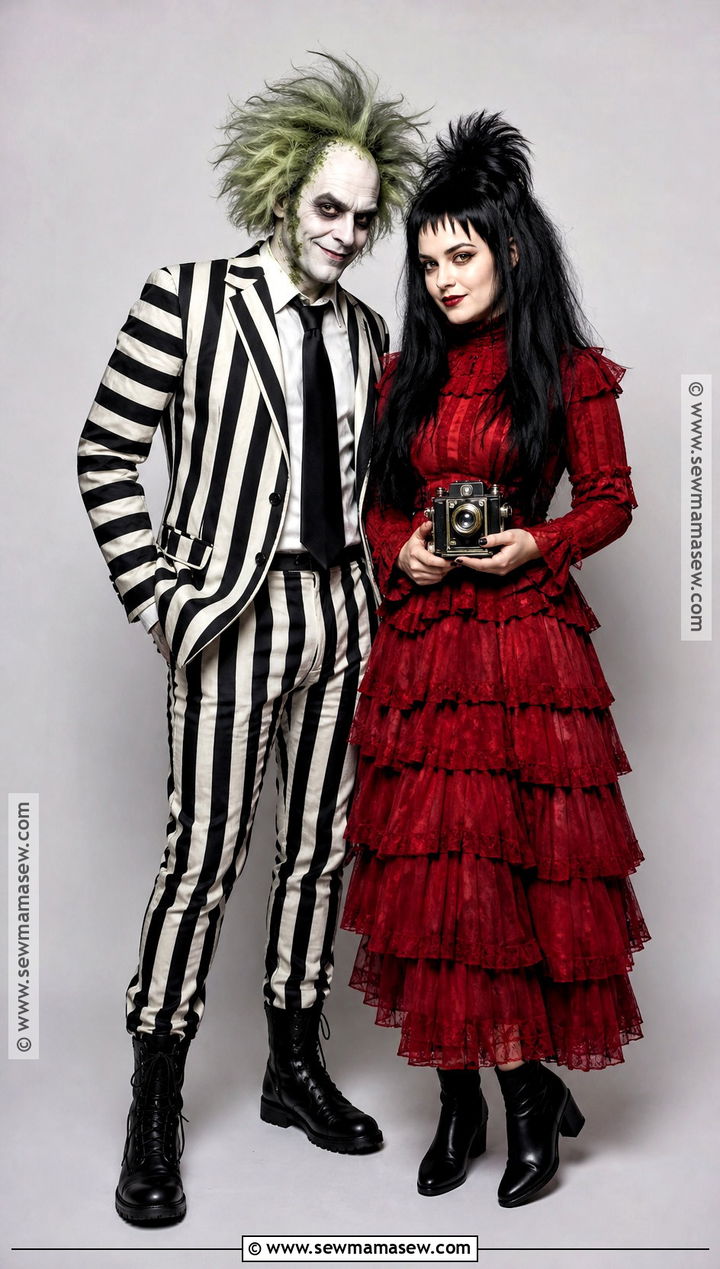 Beetlejuice And Lydia Couples Costume - 35 fun couples costumes