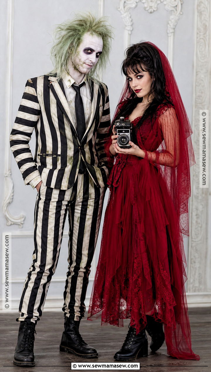 Beetlejuice And Lydia Duo Costume - 40 halloween costume duo ideas