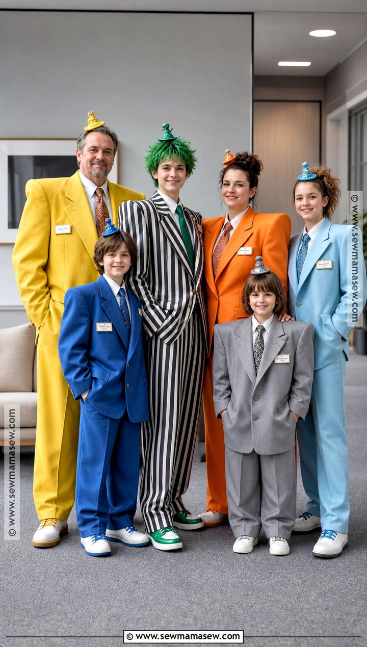 Beetlejuice And Shrunken Head Crew Family Costume - 30 beetlejuice family costume ideas