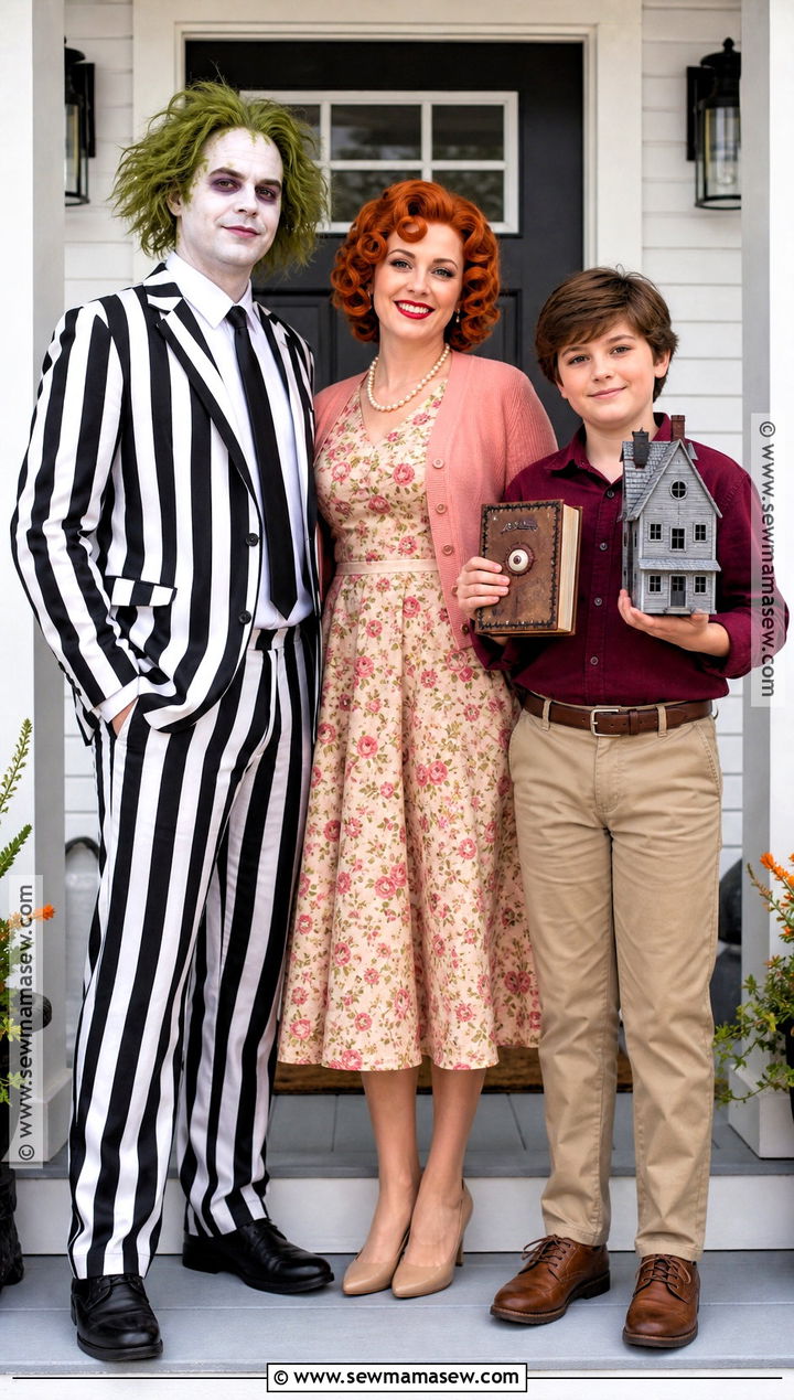 Beetlejuice Barbara And Adam Maitland Family Costume - 30 beetlejuice family costume ideas