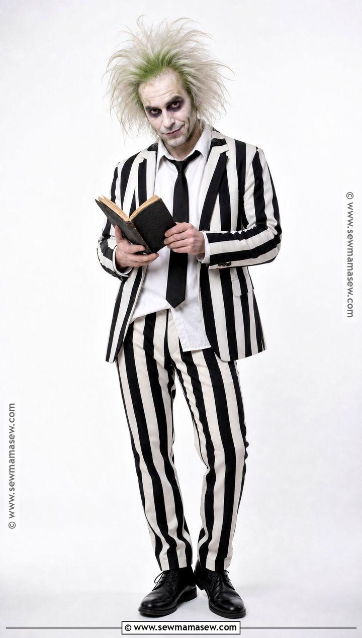 Beetlejuice Costume With Striped Suit - 30 scary movie costumes