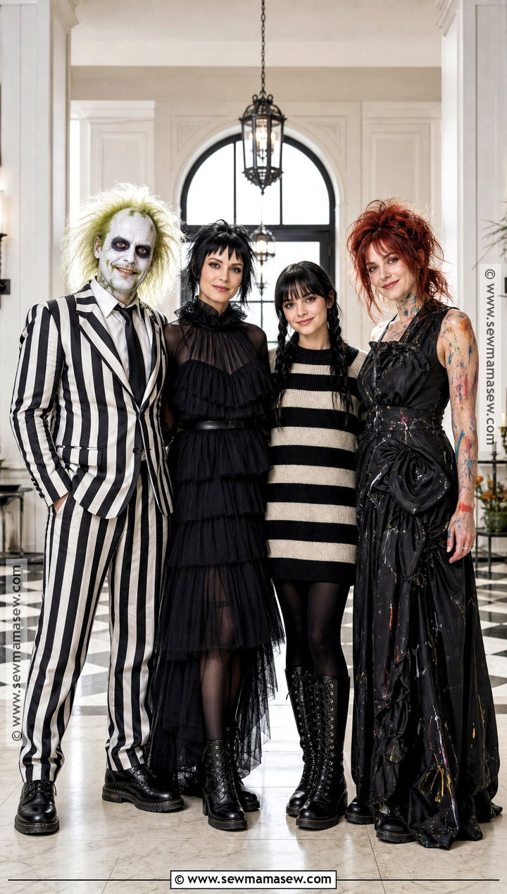 Beetlejuice Family Costume With Lydia And Astrid - 35 beetlejuice halloween costume ideas