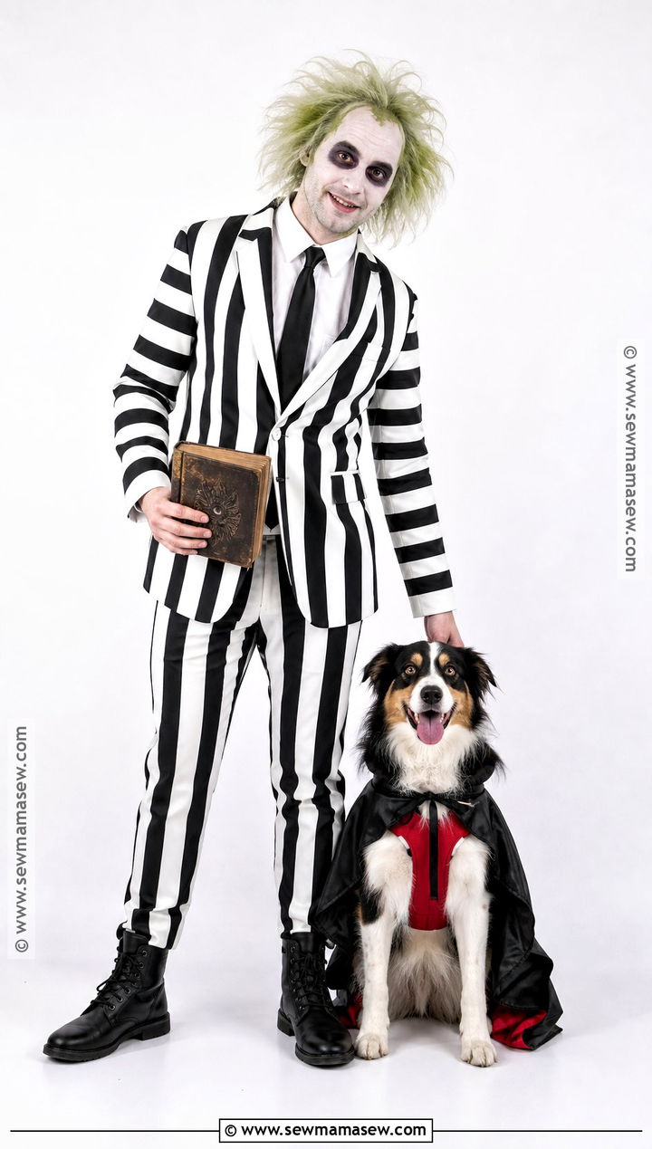 Beetlejuice Pet And Owner Costume - 35 beetlejuice halloween costume ideas