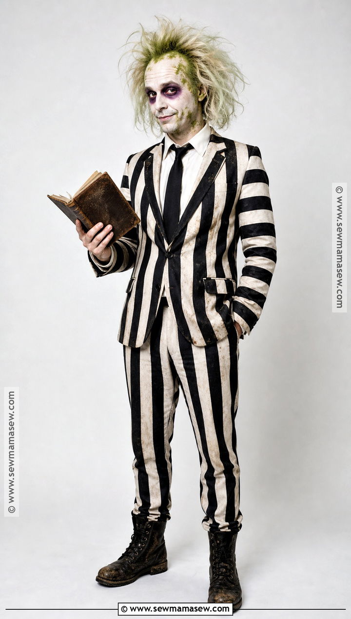 Beetlejuice Striped Suit Costume - 30 Tim Burton Characters Costumes