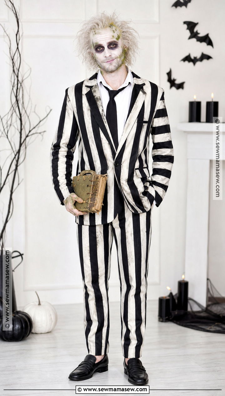Beetlejuice Striped Suit Costume - 35 tim burton costumes