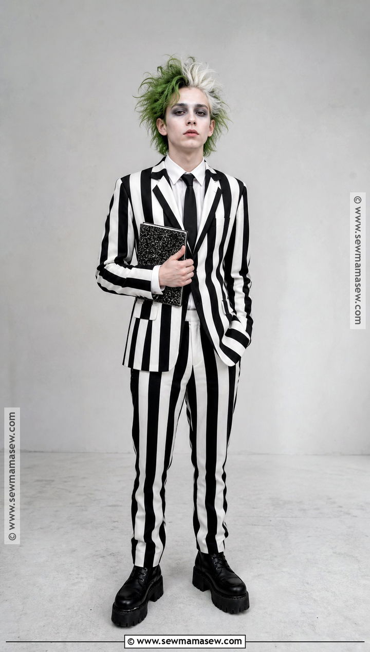 Beetlejuice Striped Suit Costume - 40 teen halloween costumes
