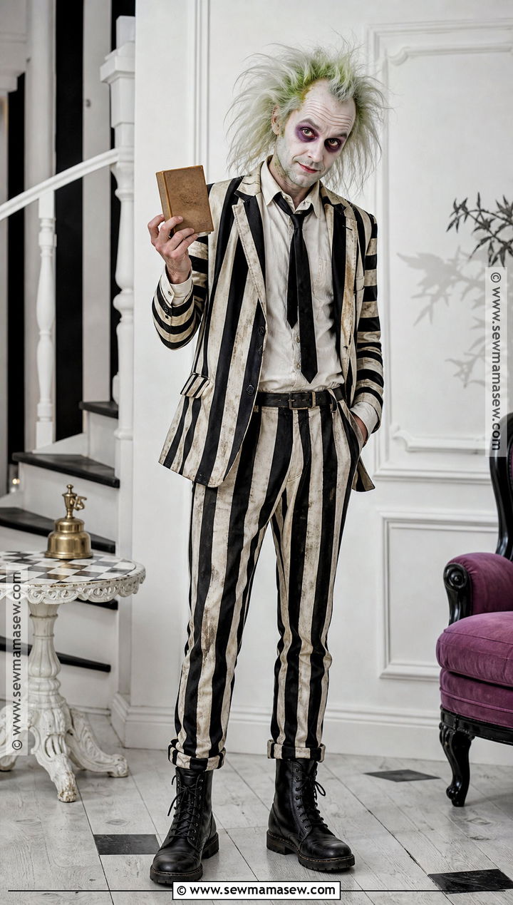 Beetlejuice Striped Suit Costume - 45 male halloween costumes