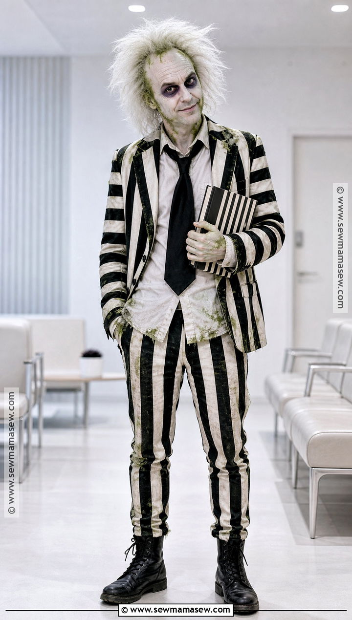 Beetlejuice Striped Suit Costume - 50 iconic halloween costumes