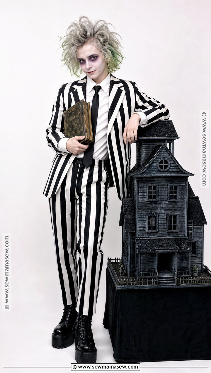 Beetlejuice Striped Suit Costume - 30 Good Halloween Costumes for Teenagers
