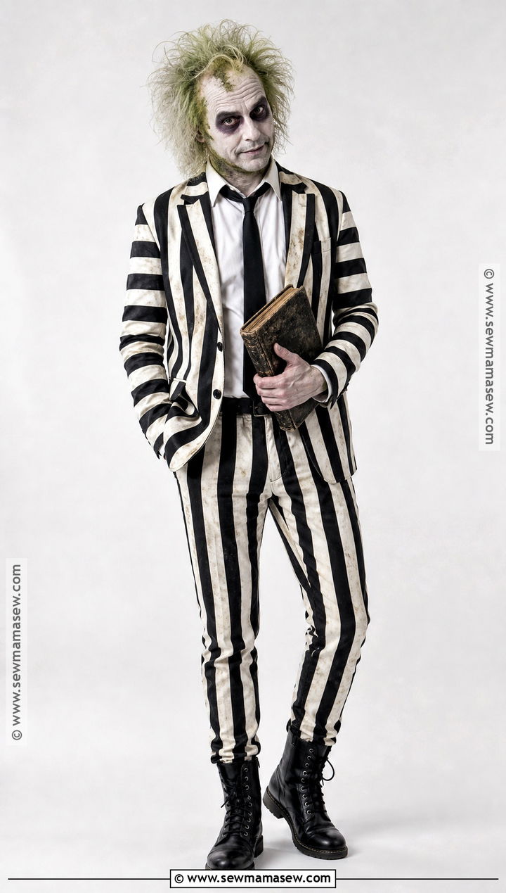 Beetlejuice Striped Suit Costume - 30 80'S Costume Ideas