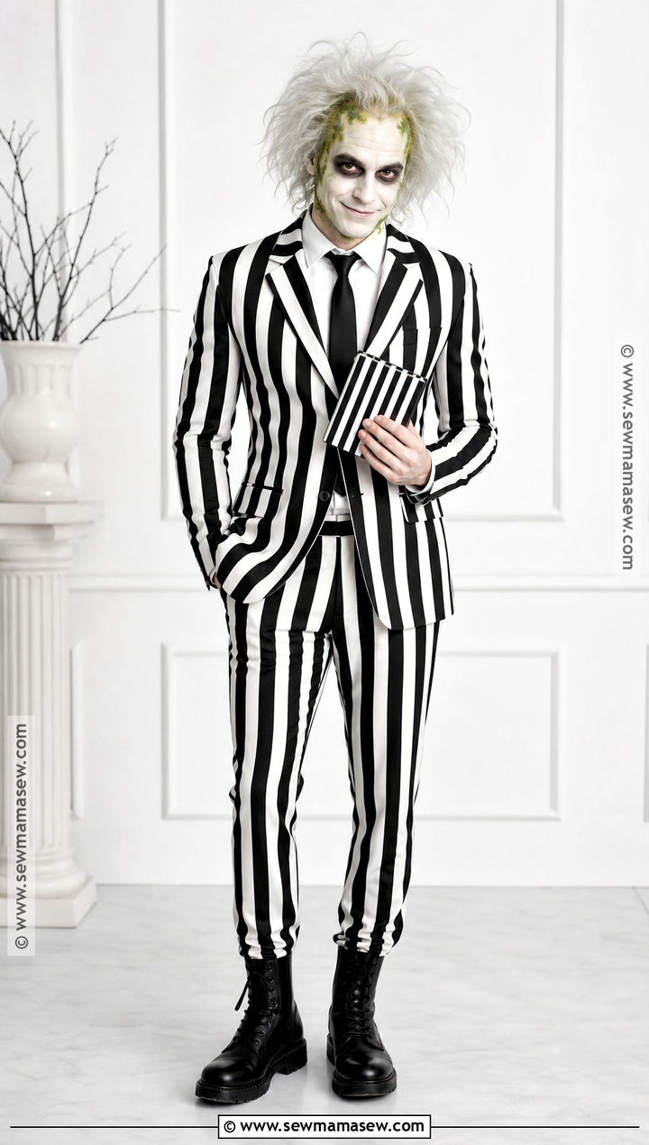 Beetlejuice Striped Suit Movie Costume - 30 halloween costumes movies