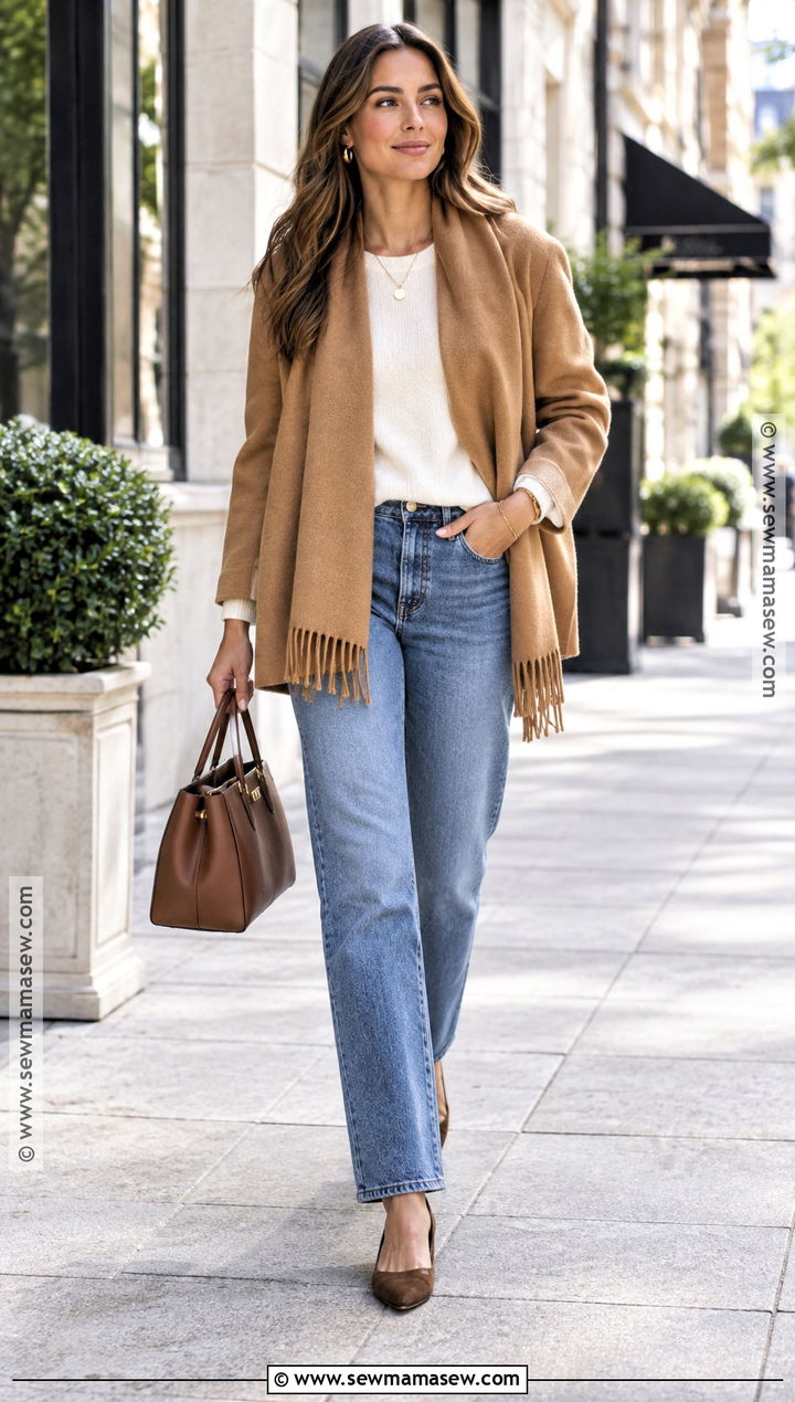 Beginning Of Fall Outfit With Scarf Jacket And Jeans - 25 beginning of fall outfit ideas