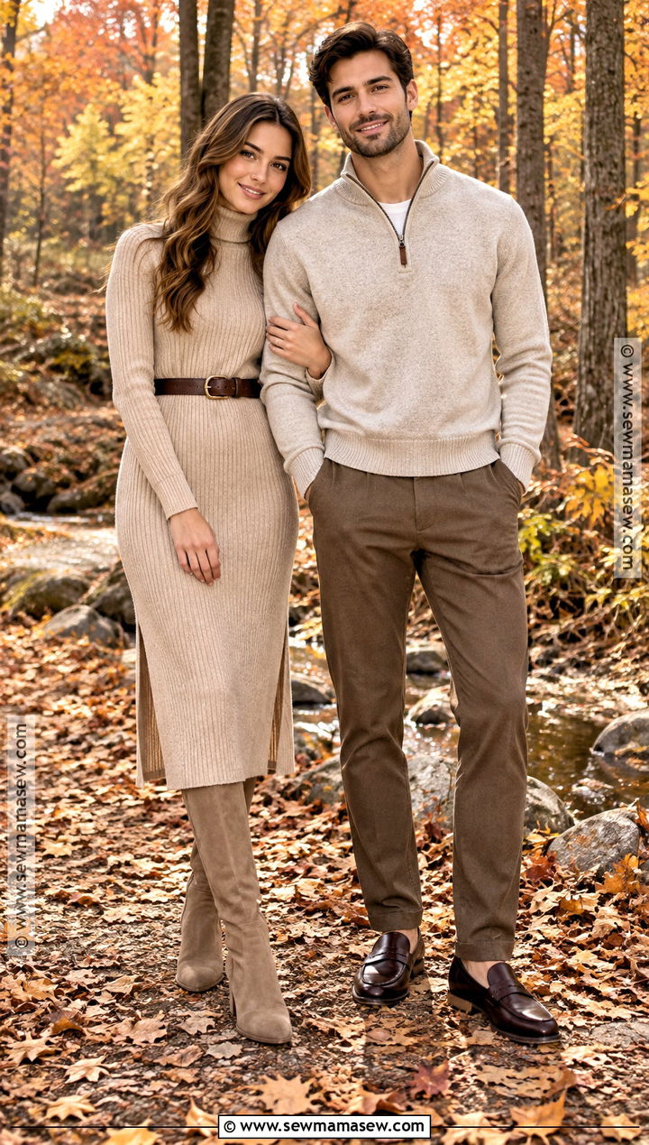Beige And Brown Neutral Fall Couple Outfit - 15 fall outfit ideas for couple pictures