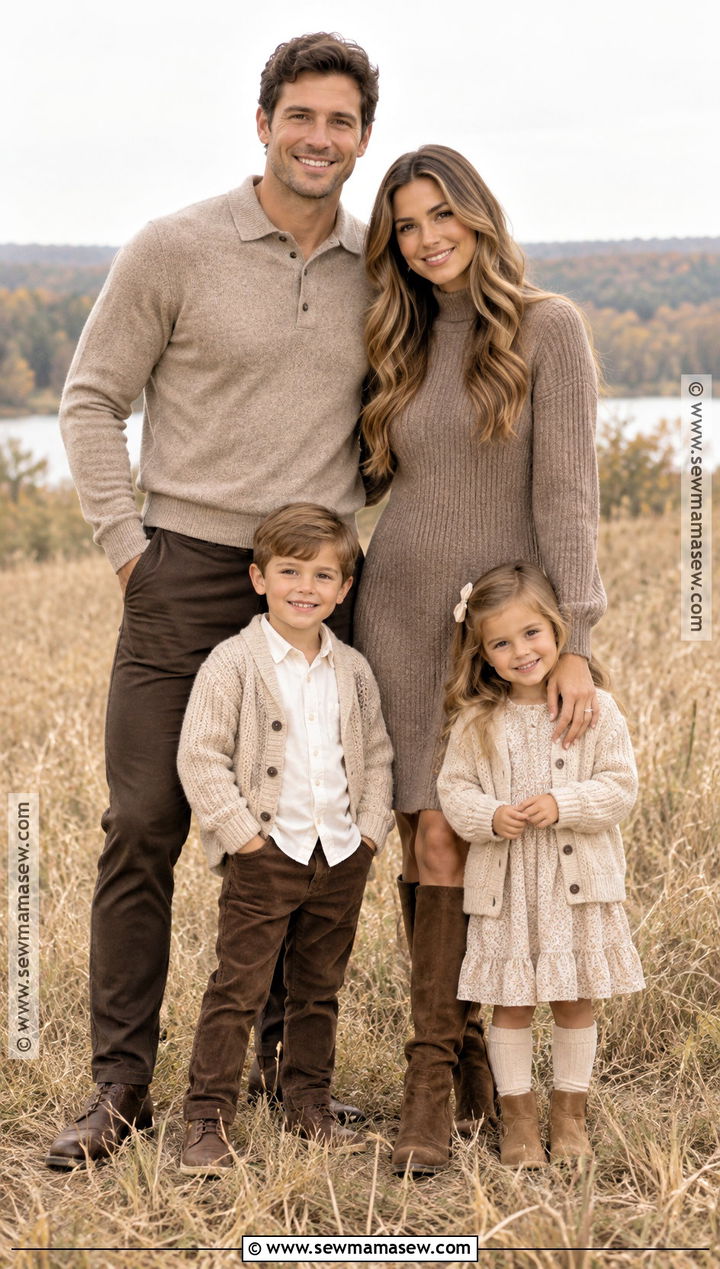 Beige And Brown Neutral Family Picture Outfits - 15 fall family pictures outfits brown