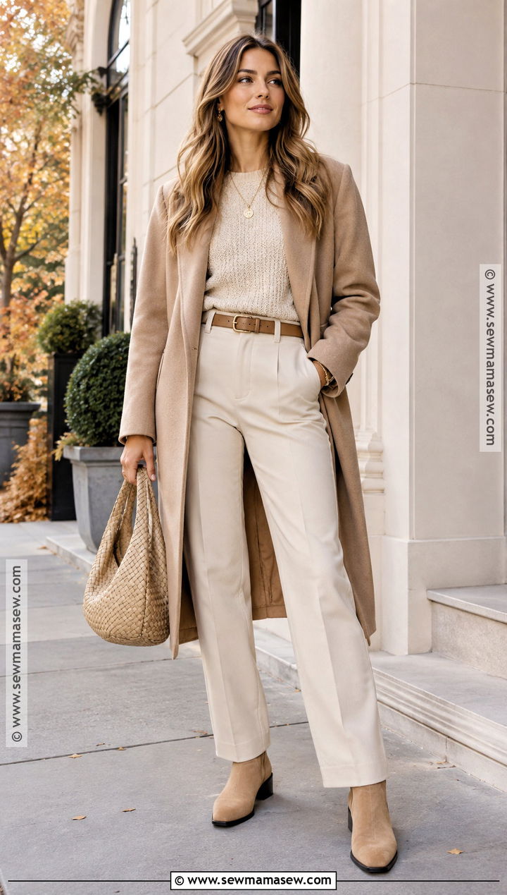 Beige Boots With Monochrome Knit Layers - 15 beige boots outfit fall